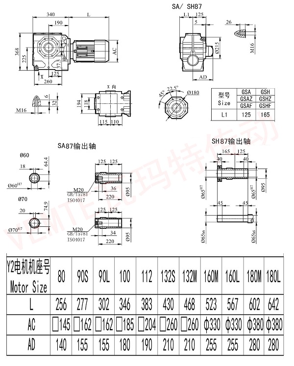 SA SH87減速機圖紙